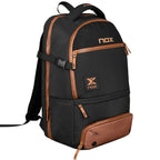 NOX Luxury Open Series Padel Backpack Black Brown front view South Africa