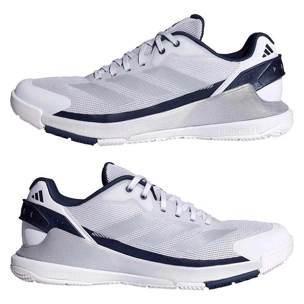 Adidas Crazyquick Boost Padel Shoes 2026 — White / Blue - The Padel Market