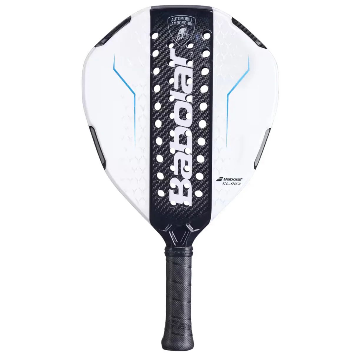 Babolat × Lamborghini BL003 White 2026 limited edition padel racket — teardrop shape, 3K carbon, South Africa