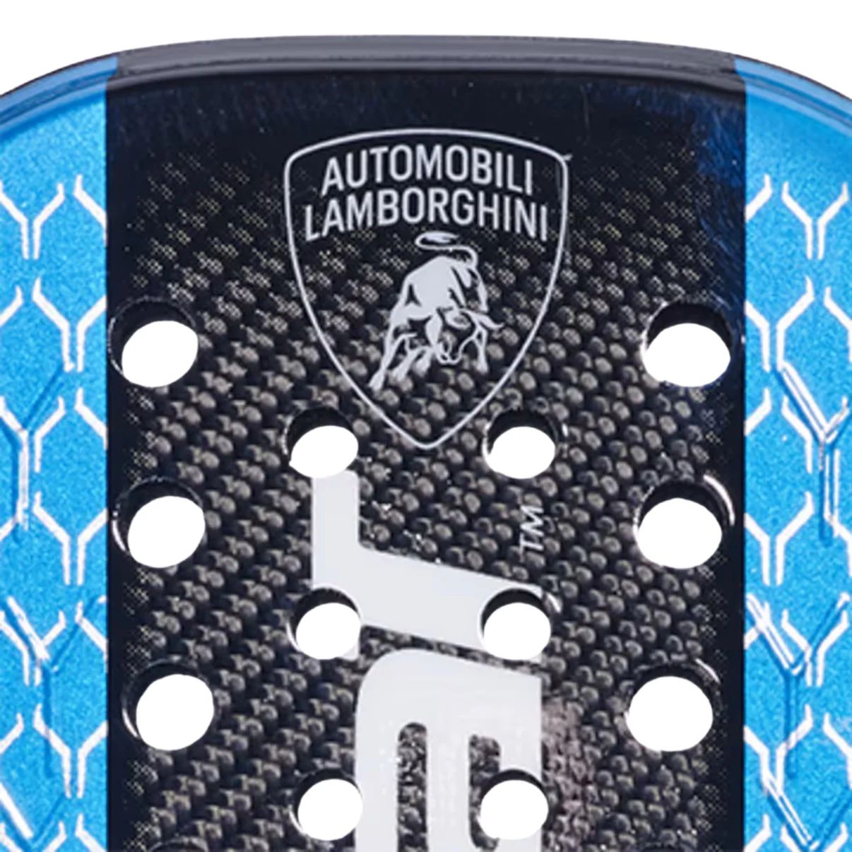 Babolat BL003 Blue 2026 Koridion frame reinforcement and TPS thermoplastic coating detail — Lamborghini materials