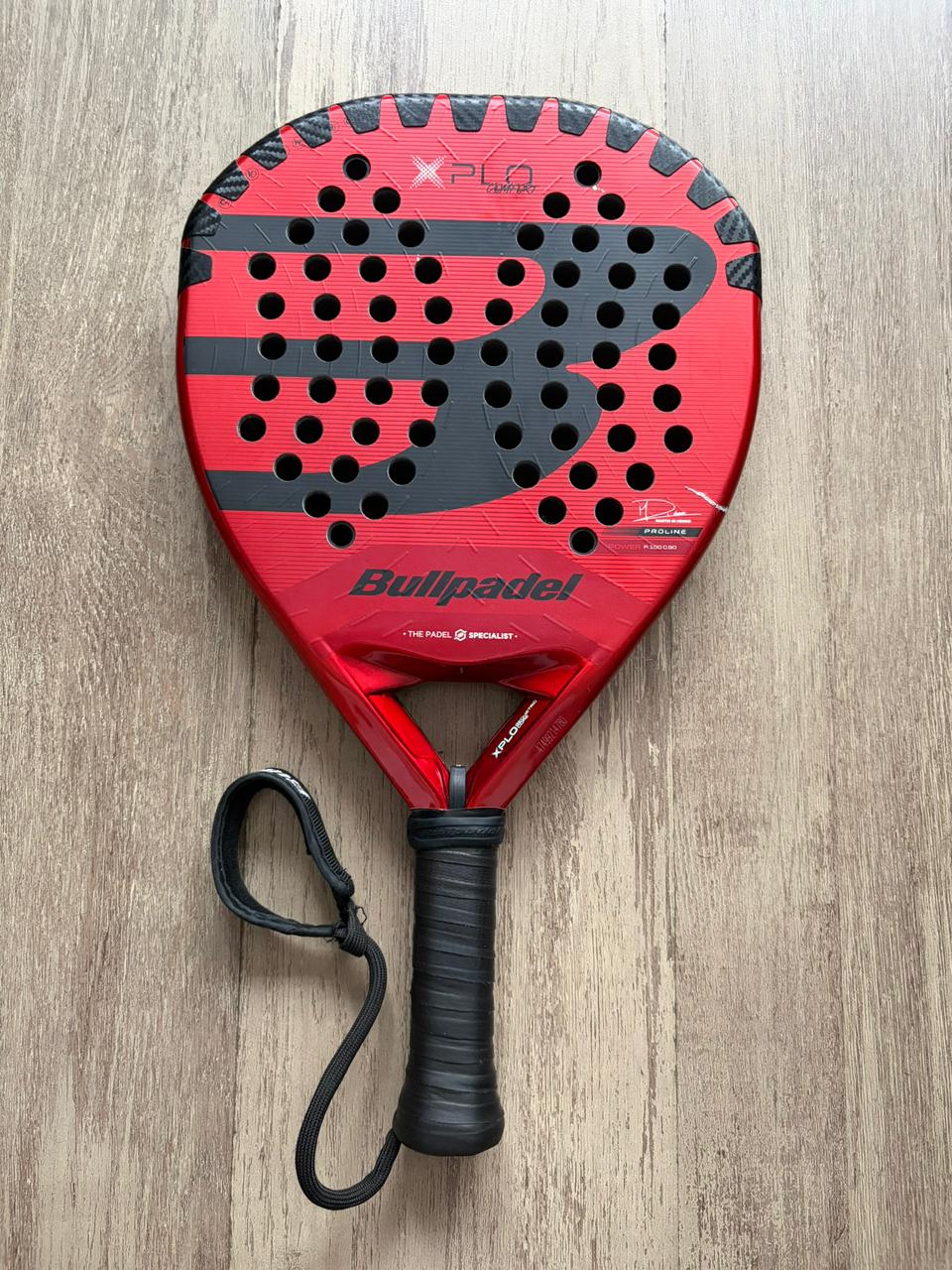 Bullpadel XPLO Comfort pre-owned condition — protector and overgrip fitted, good used condition, The Padel Market SA
