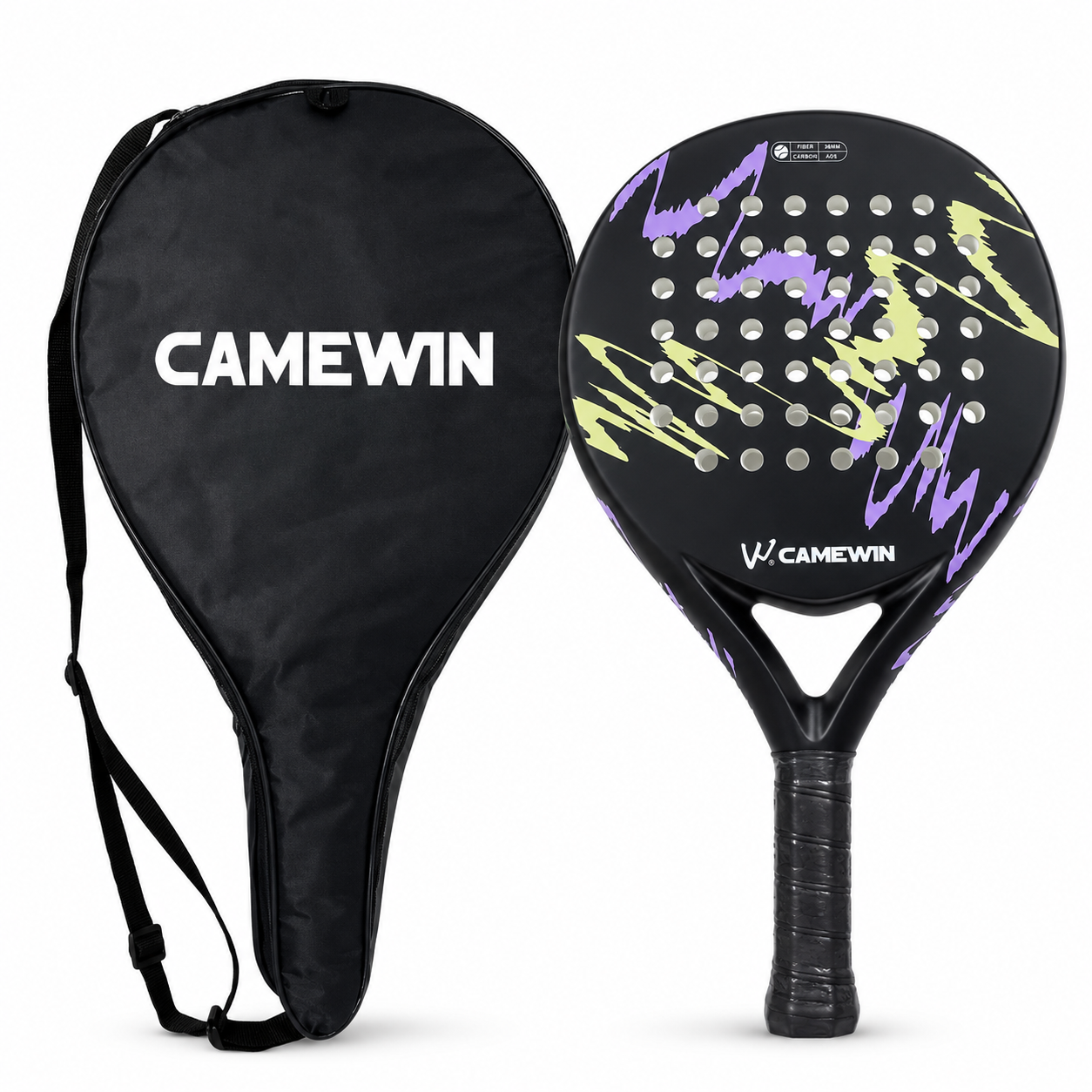 Camewin 4018 Carbon Fibre Padel Racket with Bag