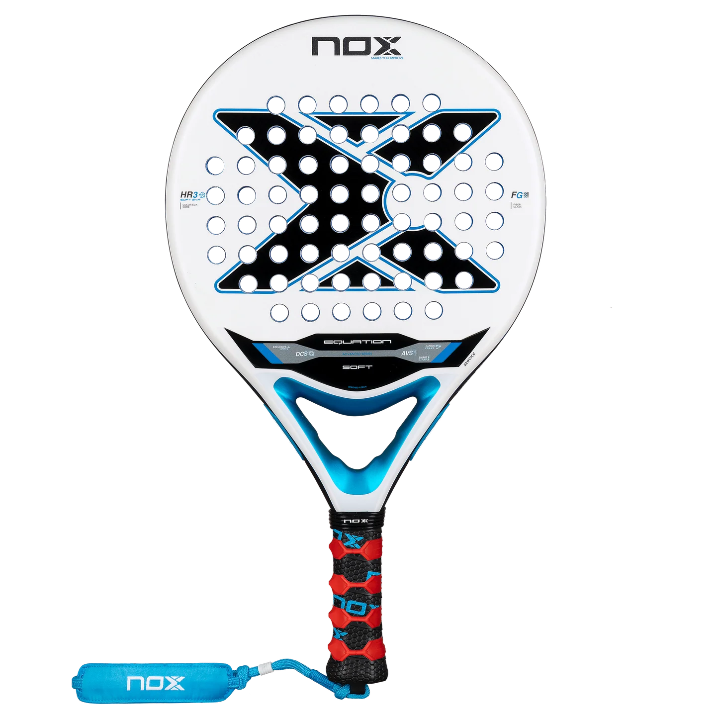 NOX Equation Soft 2026 padel racket — round shape, HR3 Soft EVA, 3K fibreglass, intermediate South Africa