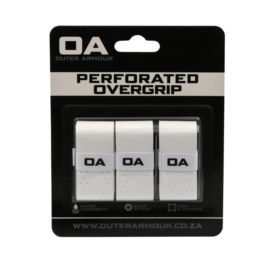 Outer Armour perforated overgrip 3 pack white — padel grip, The Padel Market South Africa