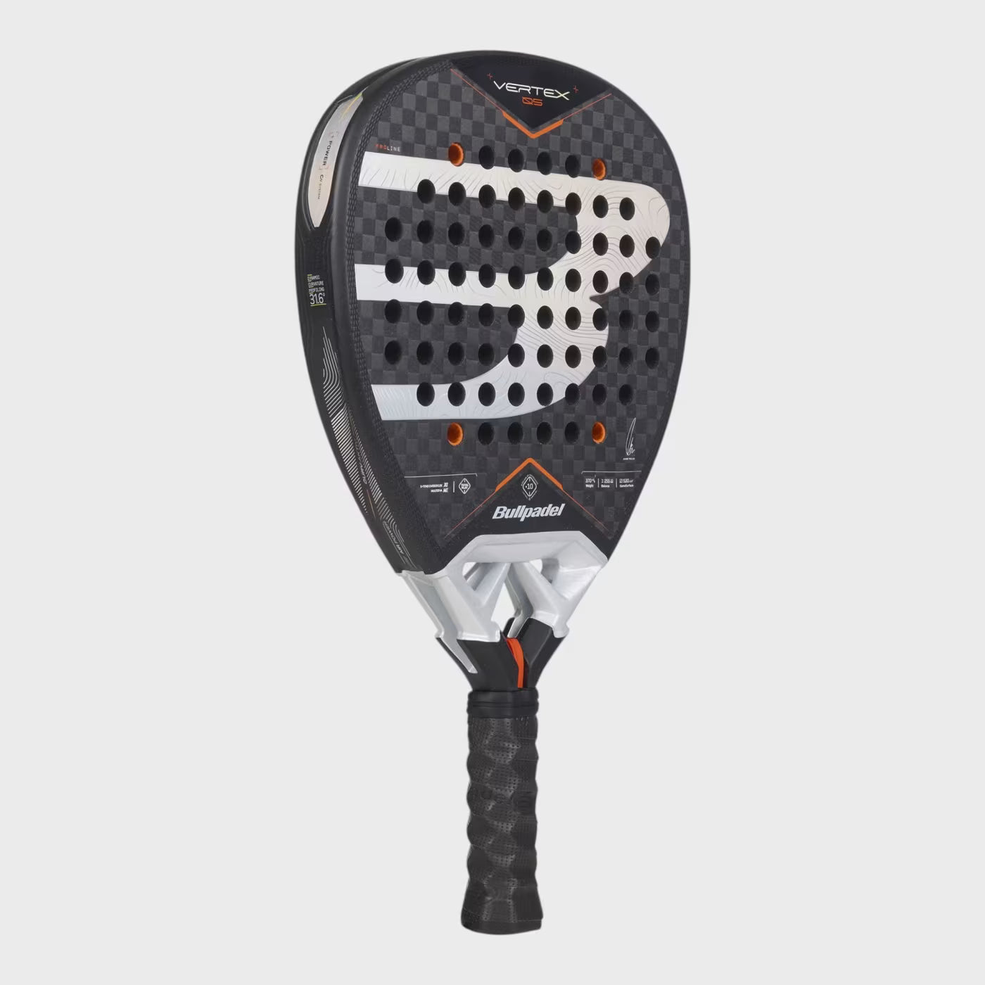 Bullpadel Vertex 05 X-Tend Carbon 12K face with Top Spin rough surface detail