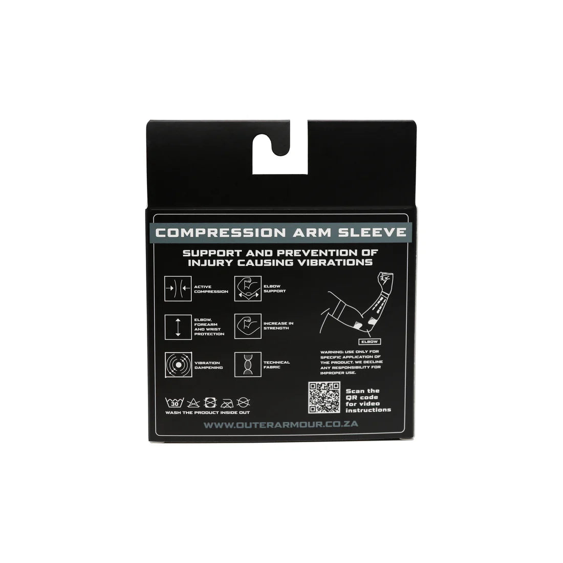 Outer Armour Compression Arm Sleeve worn during padel play — arm and elbow support