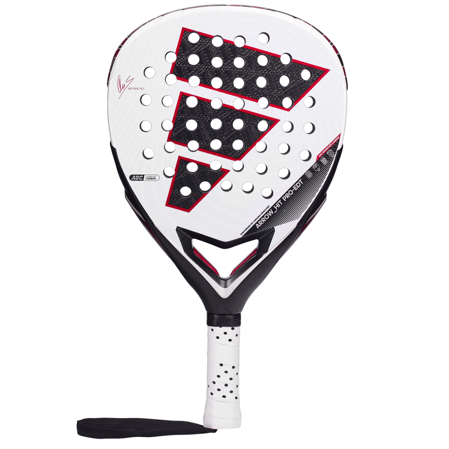 Adidas Arrow Hit Pro EDT 2026 limited edition padel racket — Ari Sánchez, white black red, diamond shape, South Africa