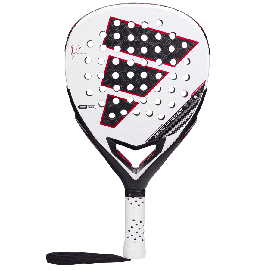 Adidas Arrow Hit Pro EDT 2026 limited edition padel racket — Ari Sánchez, white black red, diamond shape, South Africa
