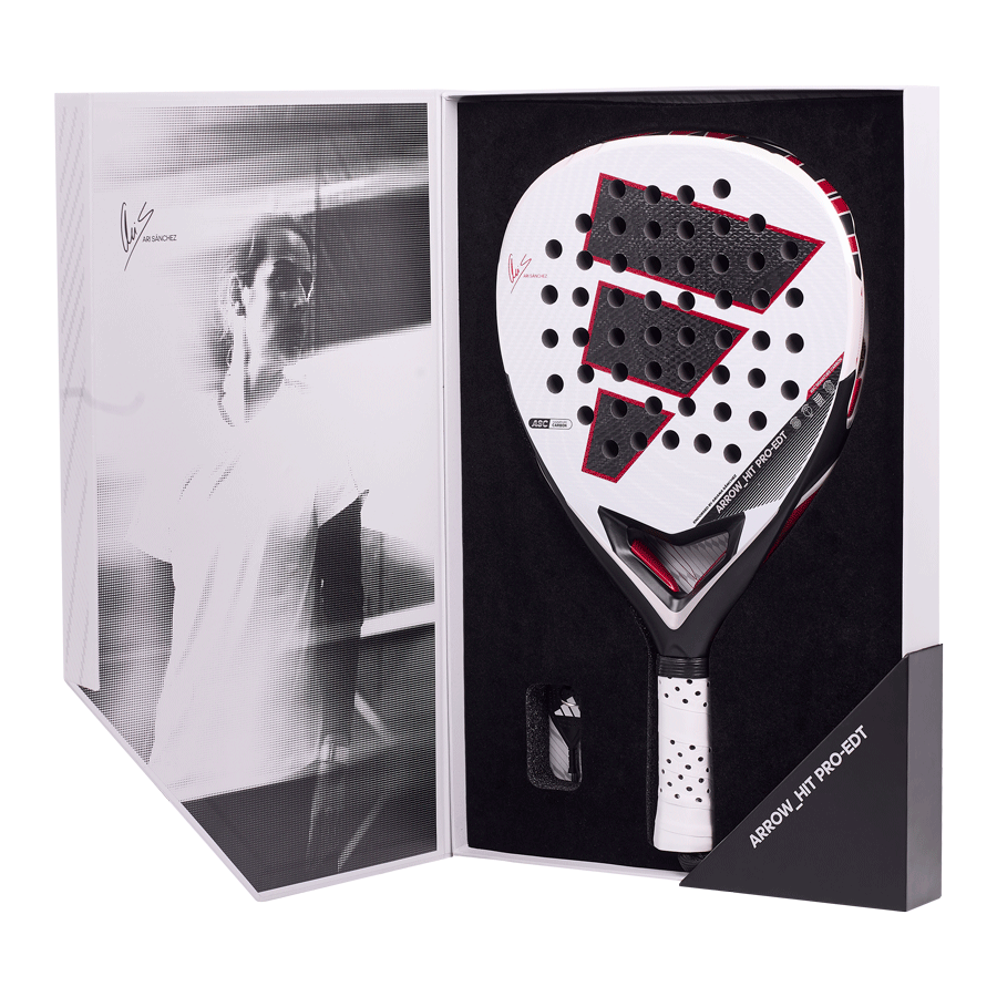 Adidas Arrow Hit Pro EDT 2026 Intelligent Balance System sliding rail — 9g adjustable weight, no fixed positions