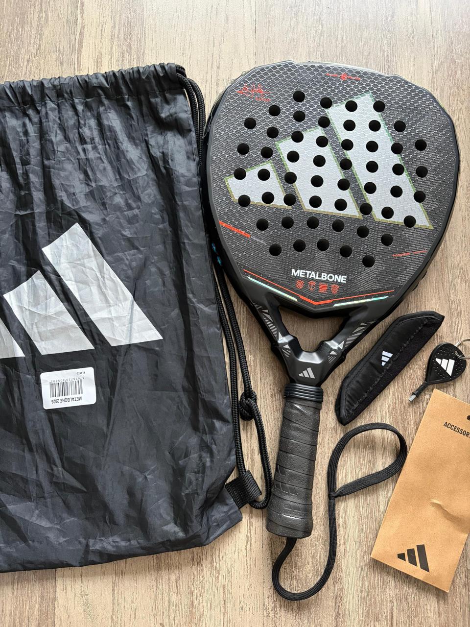 Adidas Metalbone 3.5 2026 pre-owned full kit — racket, weights, plates, Allen key, grip and protector included