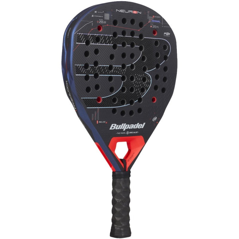 Bullpadel Neuron 02 X-Tend Carbon 3K face with 3D Grain surface detail