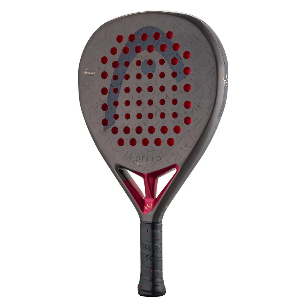 HEAD Coello Motion 2026 diamond padel racket — Carbon Hybrid face, Red Power Foam, Arturo Coello signature